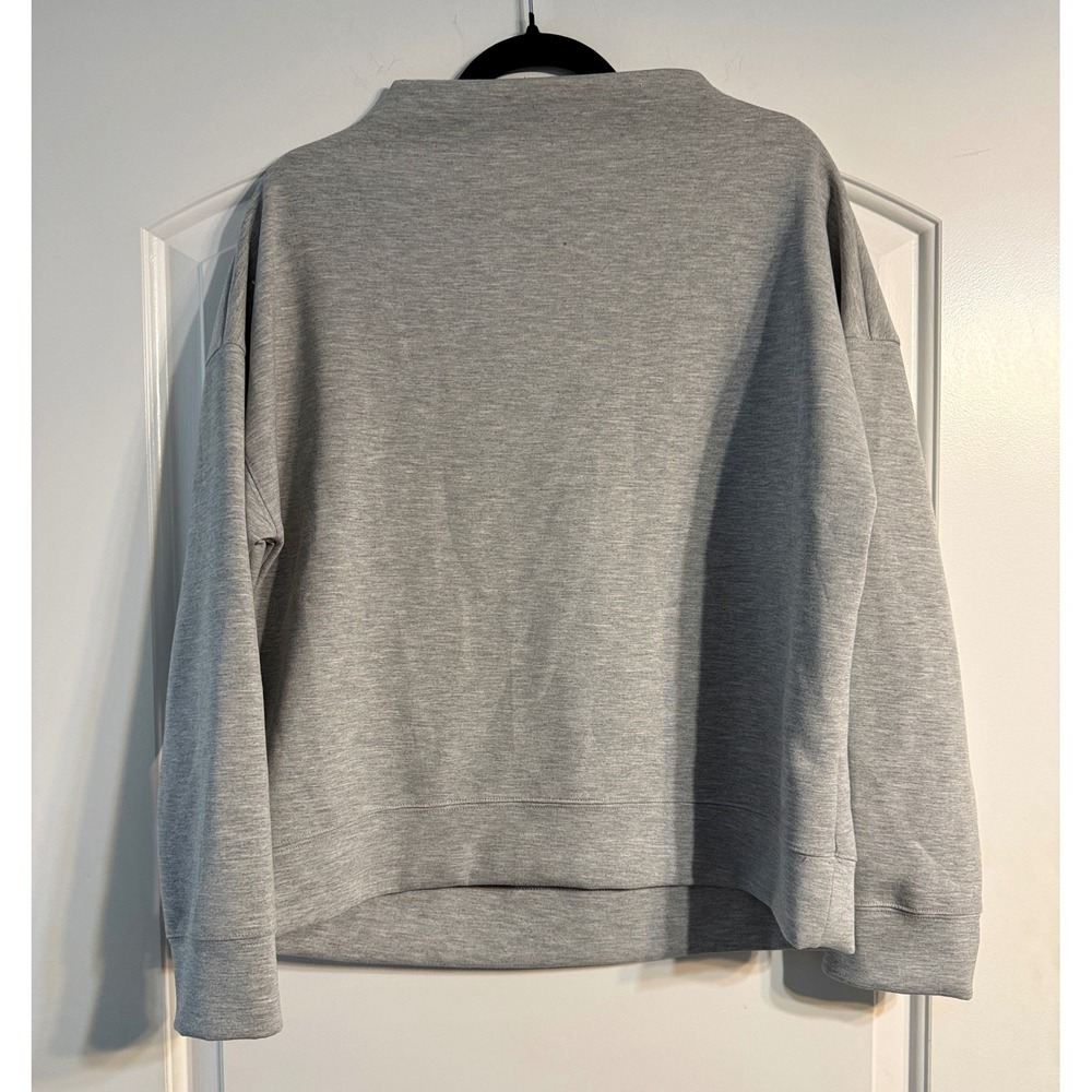 Prologue Sweatshirt Womens Medium Gray Mock Neck Drop Shoulder Minimal